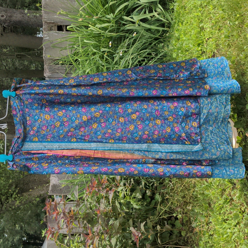 Long wraparound Indian silk skirt